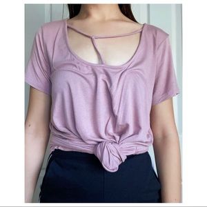 Charlotte Russe Pink Scoop Neck Tee